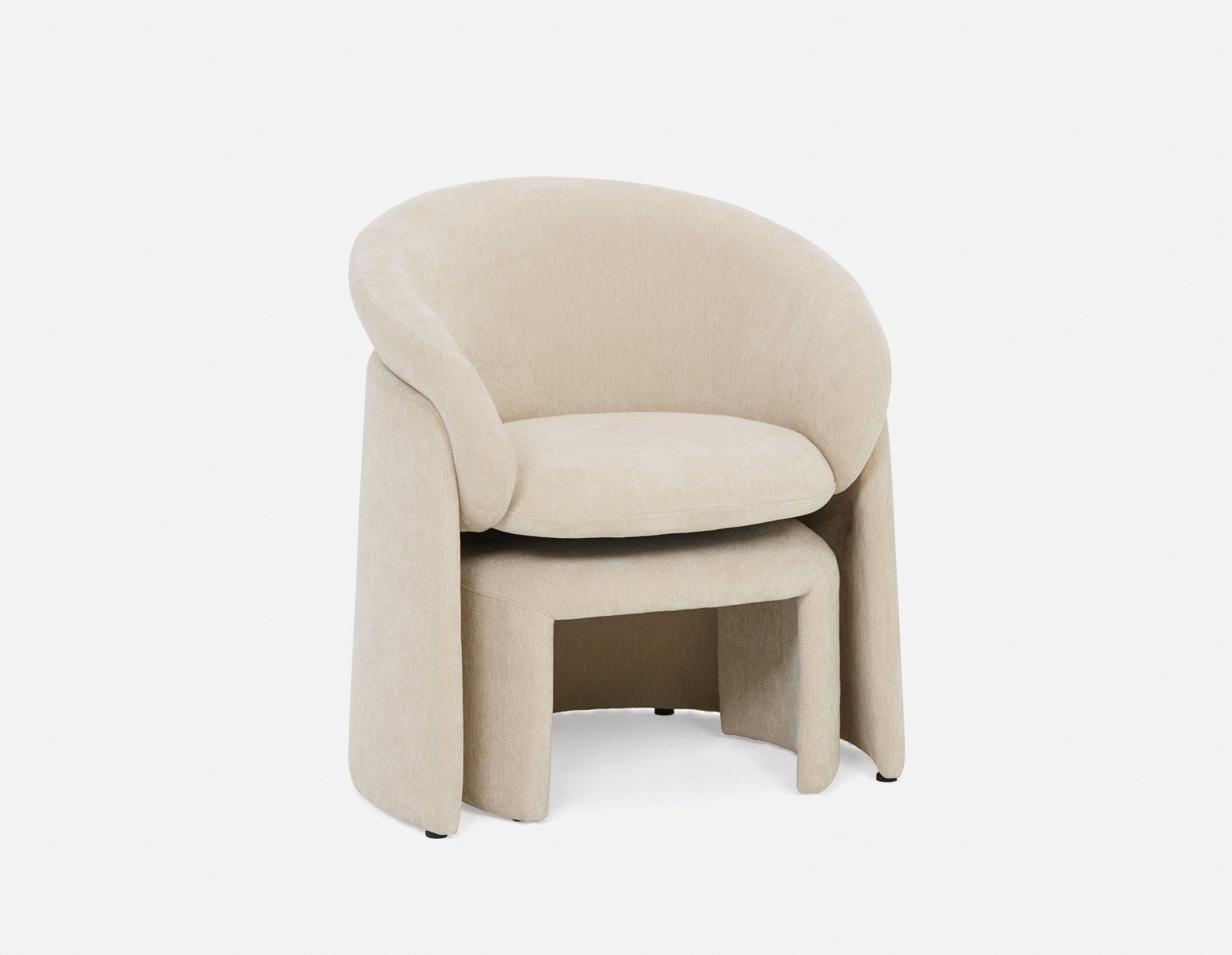 HANCHA modern accent chair with ottoman undefined
