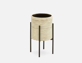 BANYA - cache-pot et support 56 cm - Noir/blanc