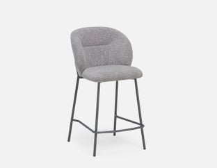 ELODI - tabouret de comptoir contemporain avec dossier 66cm - Gris