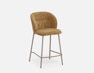ELODI - tabouret de comptoir contemporain avec dossier 66cm - Brun
