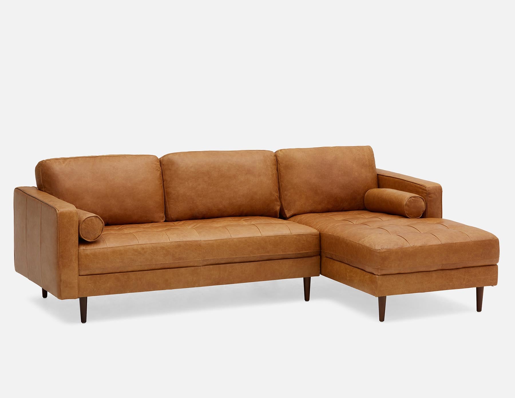 KINSEY canapé d'angle 100 % cuir, côté droit moderne du milieu du siècle undefined