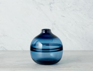 NAGAR - vase en verre 20 cm - Bleu