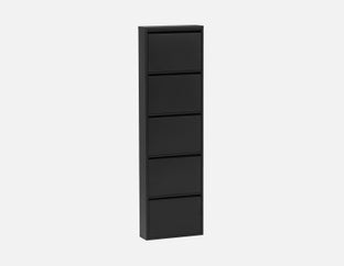 BERT - modern 5-door shoe cabinet - Black