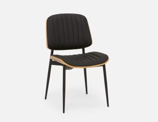 BEHARA - chaise de salle à manger rétro moderne du milieu du siècle - Noir