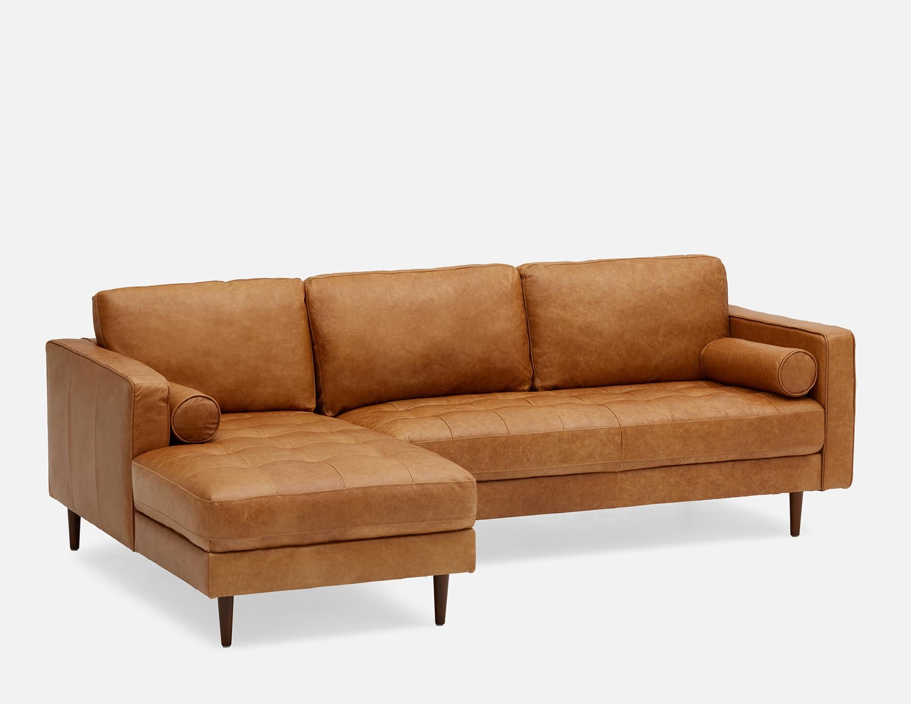 KINSEY canapé d'angle 100 % cuir, côté gauche moderne du milieu du siècle undefined