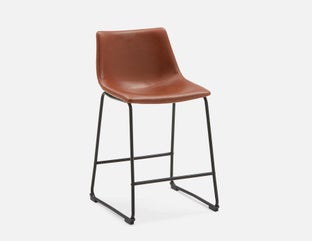 HAYDEN - rétro-moderne tabouret de comptoir avec dossier 61 cm - Brun