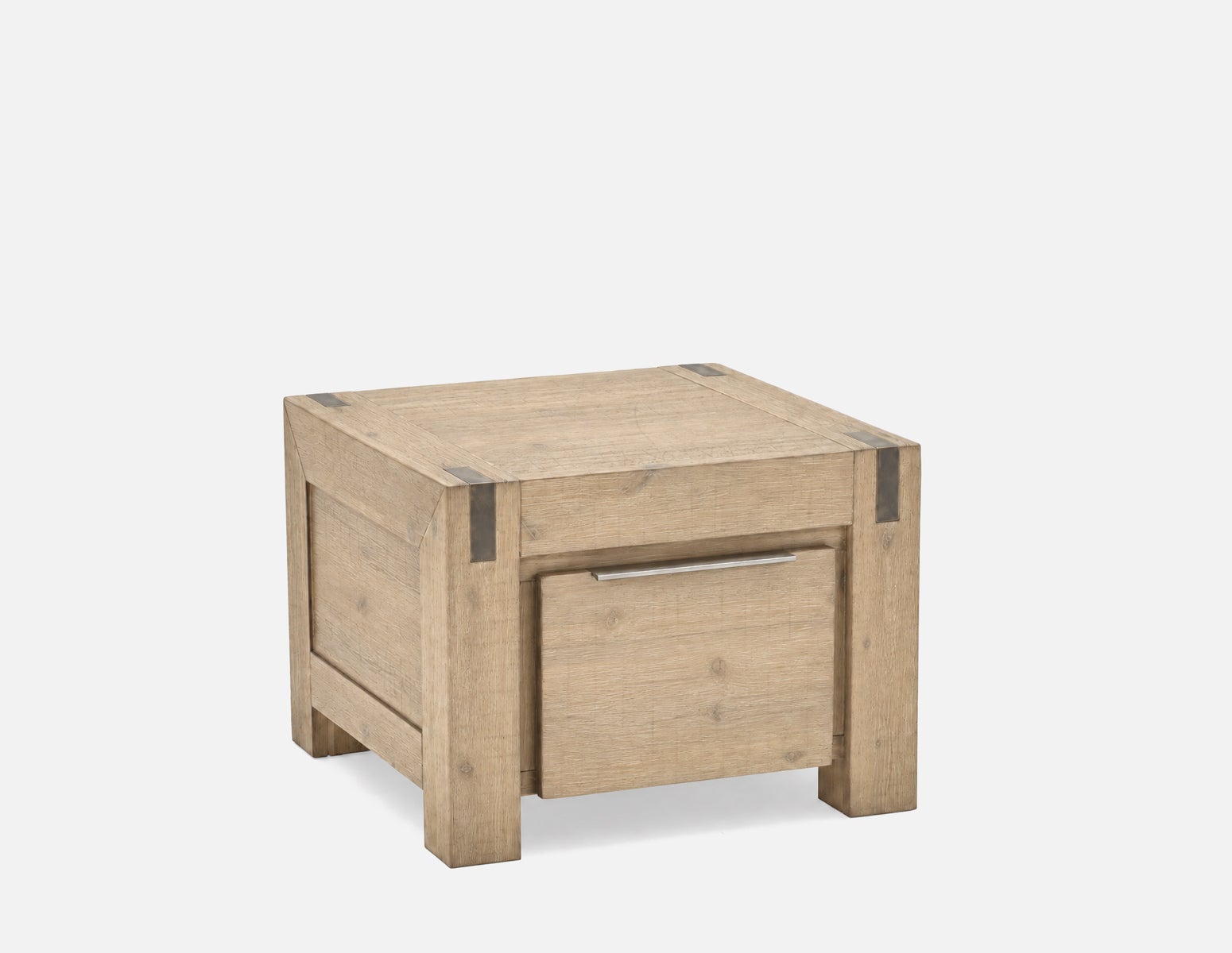 BREMEN - table d'appoint en bois d'acacia campagnard moderne - Brun