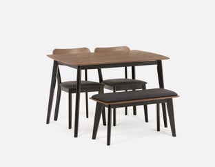 TROPEA - modern contemporary 4-piece dining set - Black
