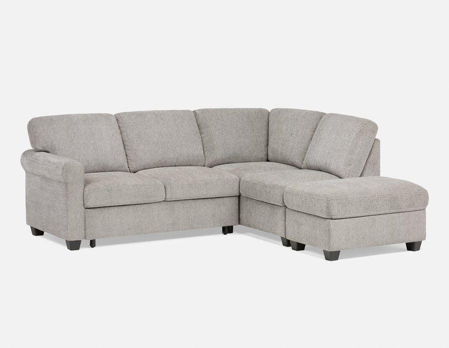 DELPHINE traditional right-facing sectional sofa-bed with storage undefined