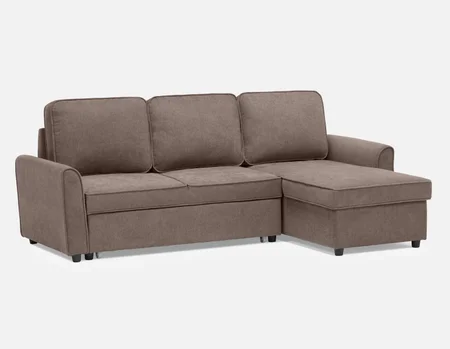 ALEX - moderne canapé-lit d'angle interchangeable avec rangement - Taupe