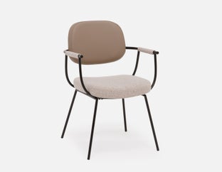 ZAG - chaise de salle à manger avec accoudoirs moderne contemporaine - Gris