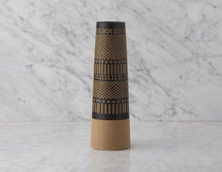 BASIL - ceramic vase 40 cm - Black