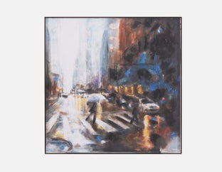 NOVA - œuvre en boîte acryliquee 85 x 85 cm - Multi