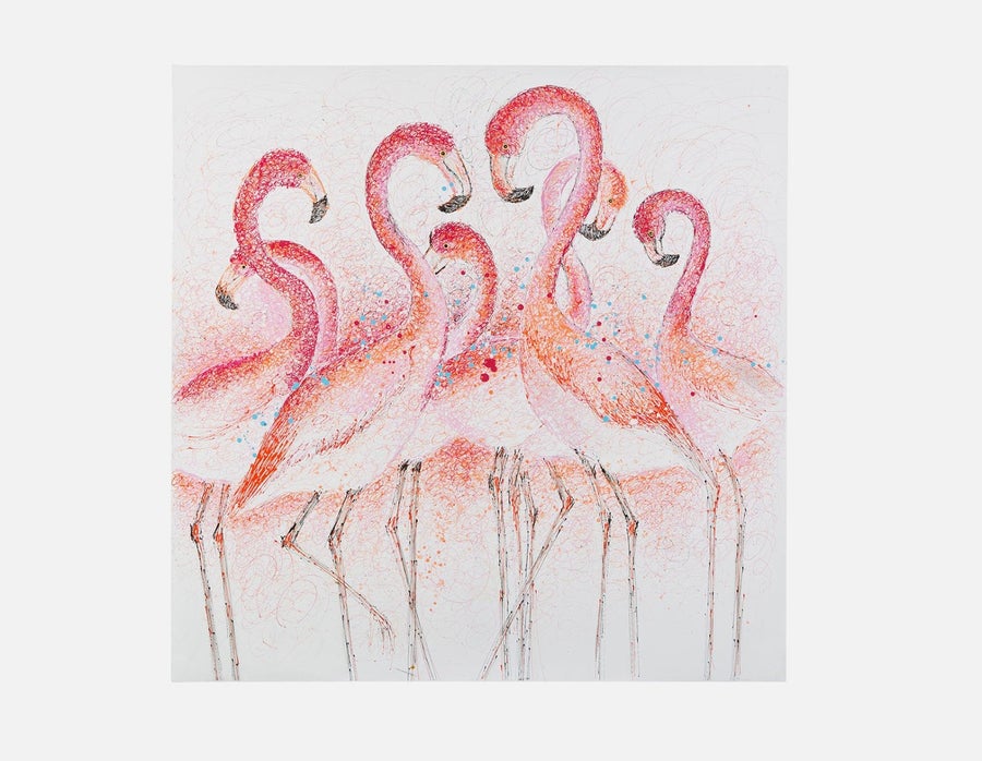 FLAMAND hand-painted wall art 100 cm x 100 cm undefined