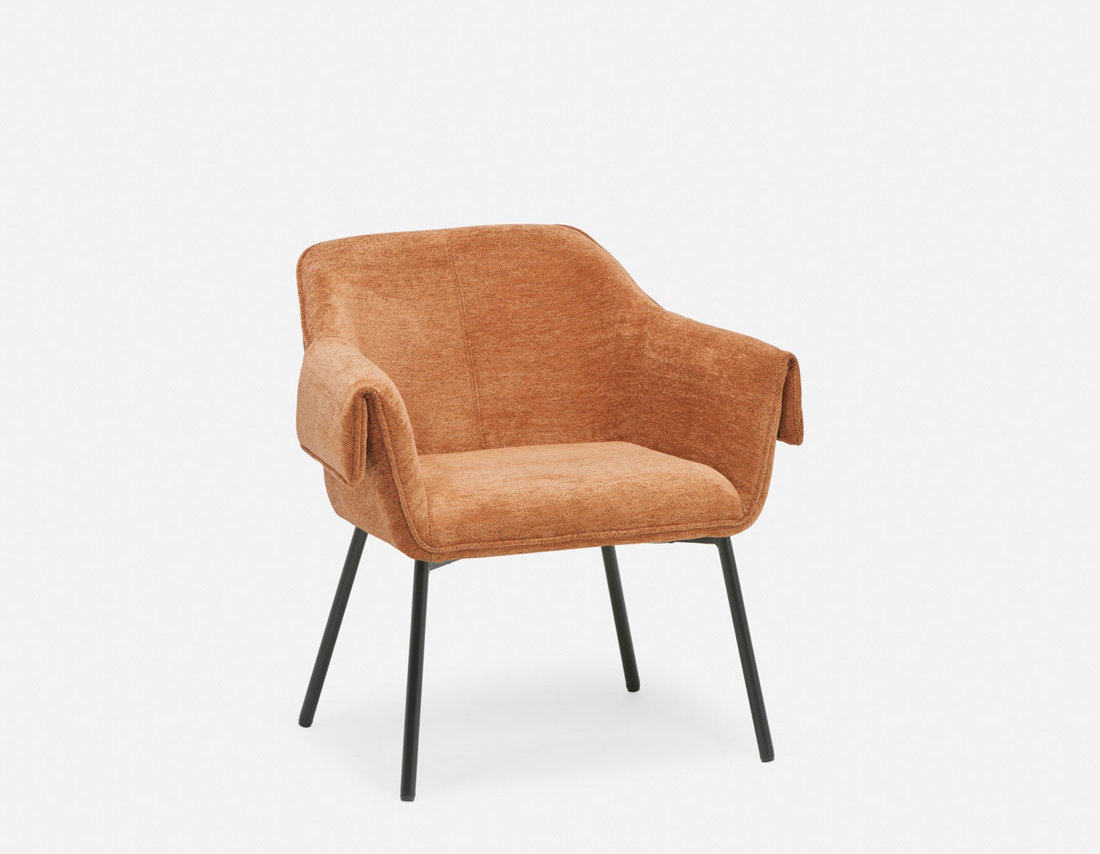 RALPH - chaise de salle à manger rembourrée du milieu du siècle - Rouille