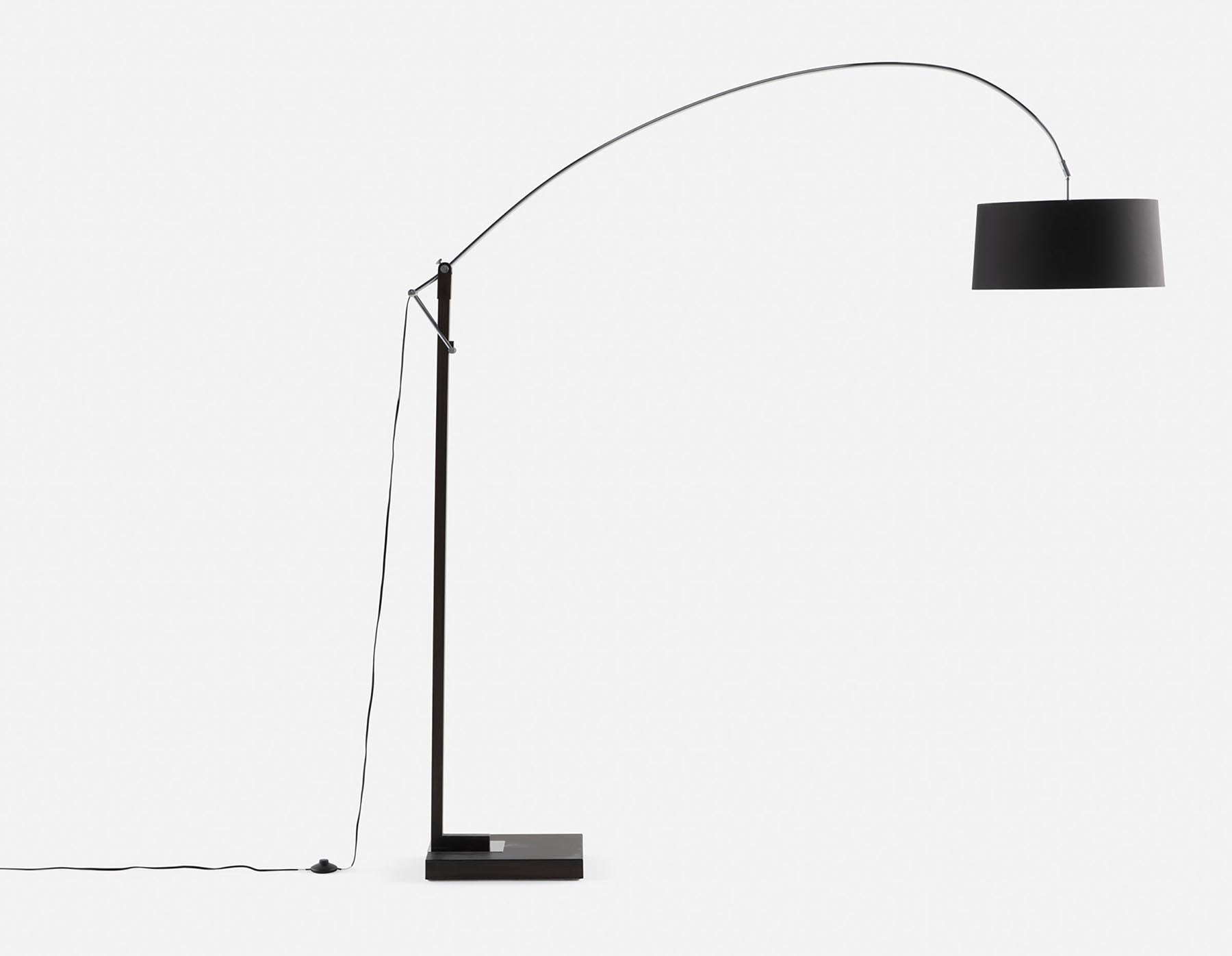 CURVA - lampe sur pied 208 cm haut. - Noyer