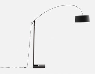 CURVA - lampe sur pied 208 cm haut. - Noyer