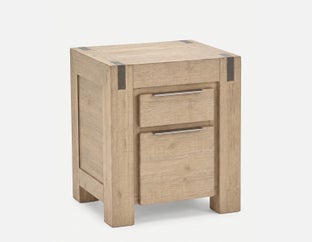 BREMEN - table de chevet en bois d'acacia campagnard moderne - Brun