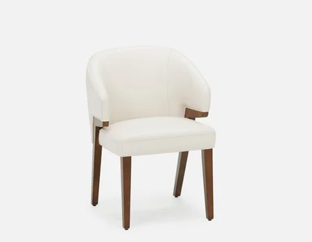 AKSEL - chaise de salle à manger en cuir - Beige