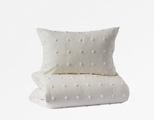 LETICIA - ensemble housse de couette 3 pièces, grand lit - Blanc