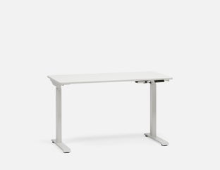 LEVER - 2-stage single motor electric desk 120 cm (top included) - White