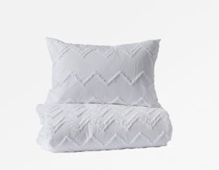 MARGO - ensemble housse de couette 3 pièces, grand lit - Blanc