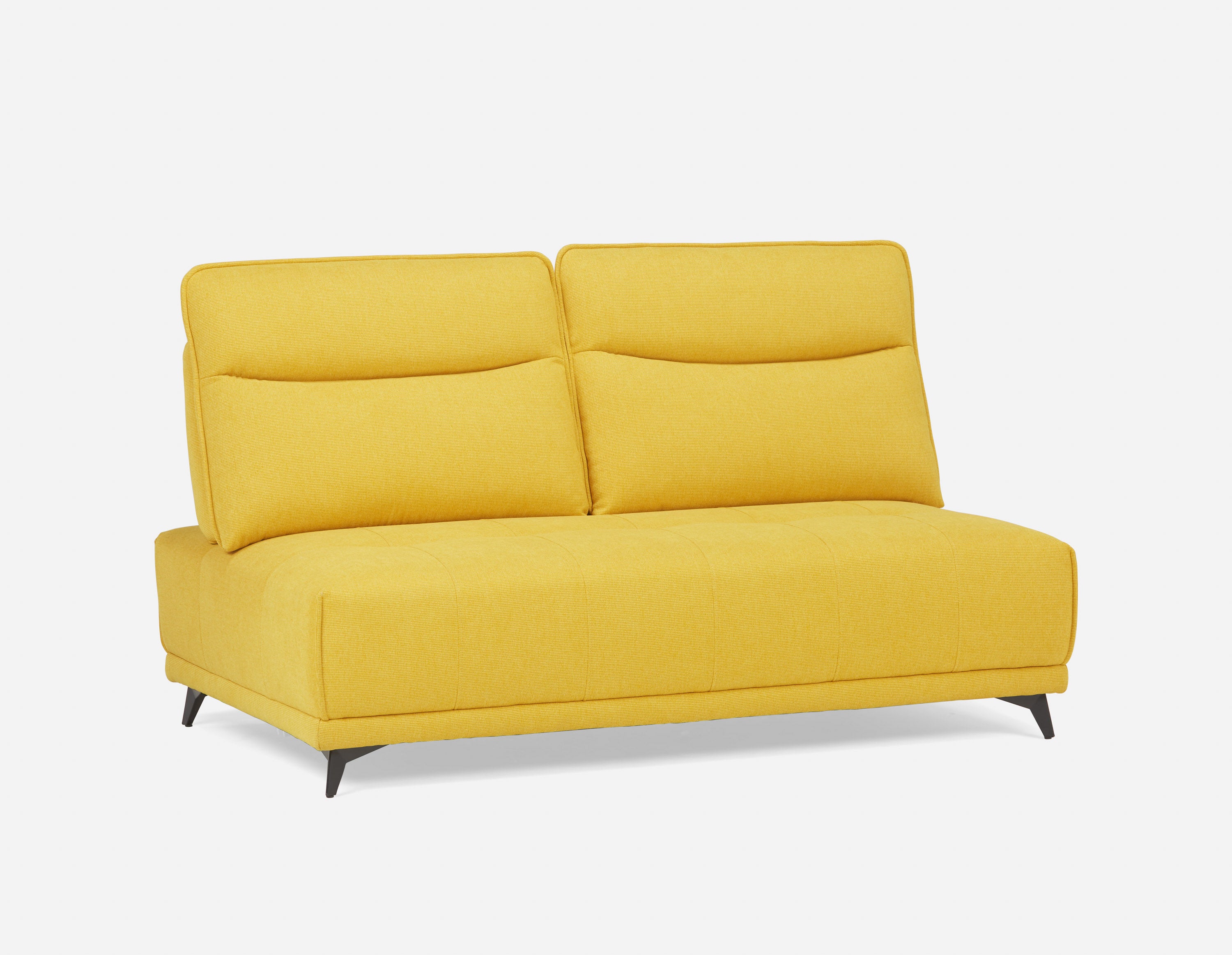 SIMON - modern contemporary armless loveseat with adjustable backrest - Yellow