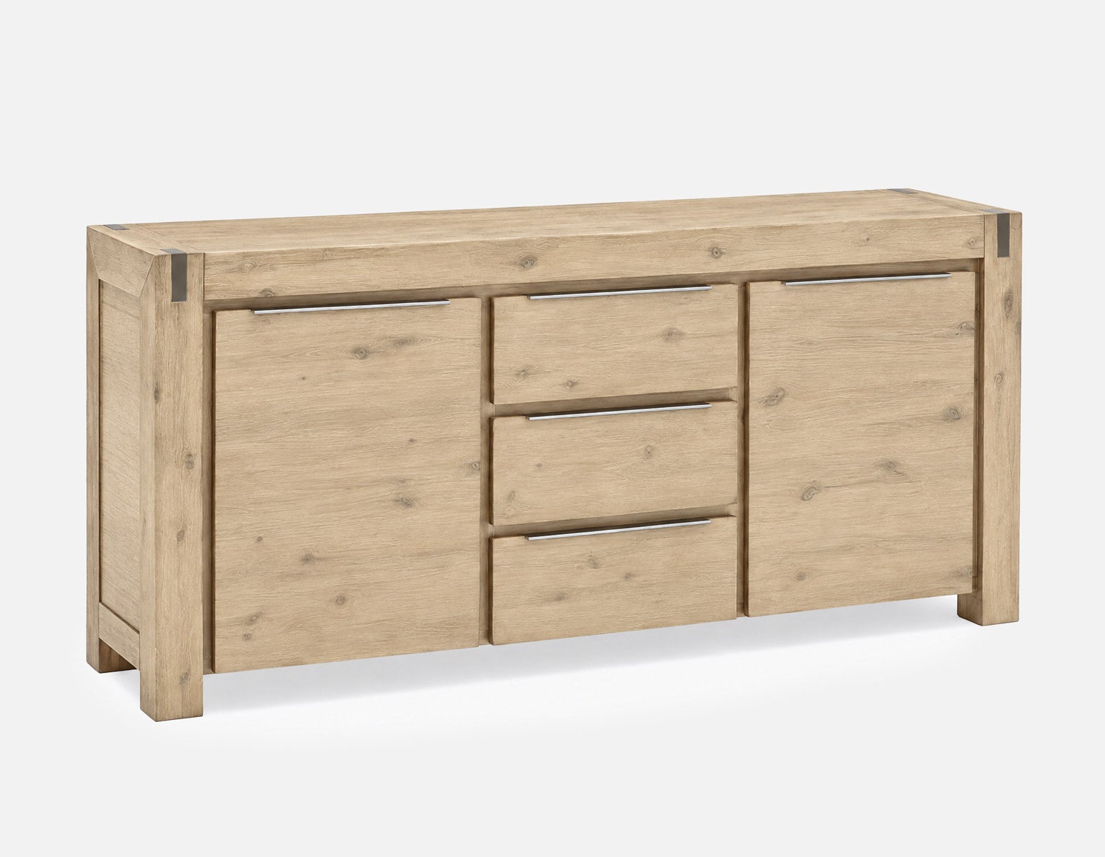 BREMEN - buffet à 2 portes en bois d'acacia campagnard moderne - Brun