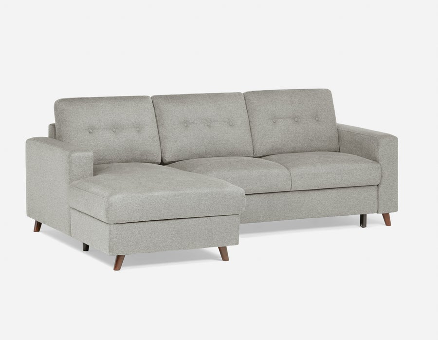 RENEE mid-century modern left-facing sectional sofa-bed with storage undefined