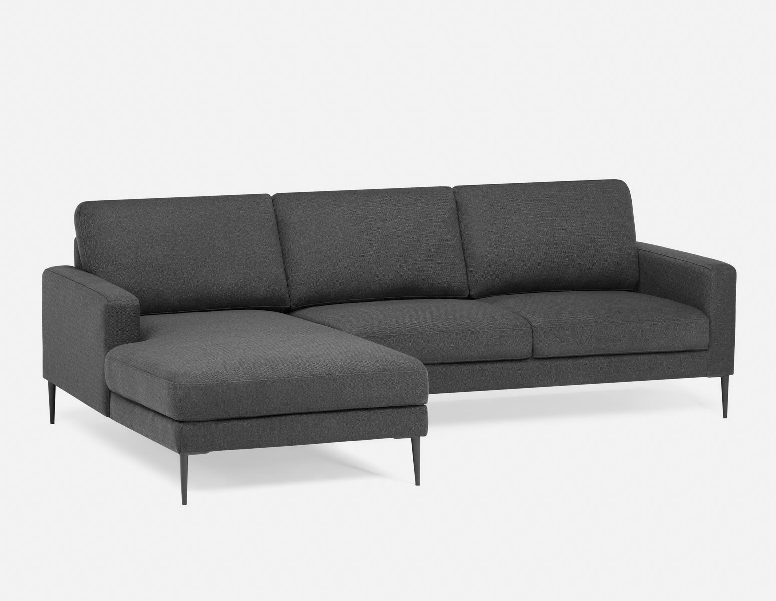 TERESA - contemporary left-facing sectional sofa - Charcoal