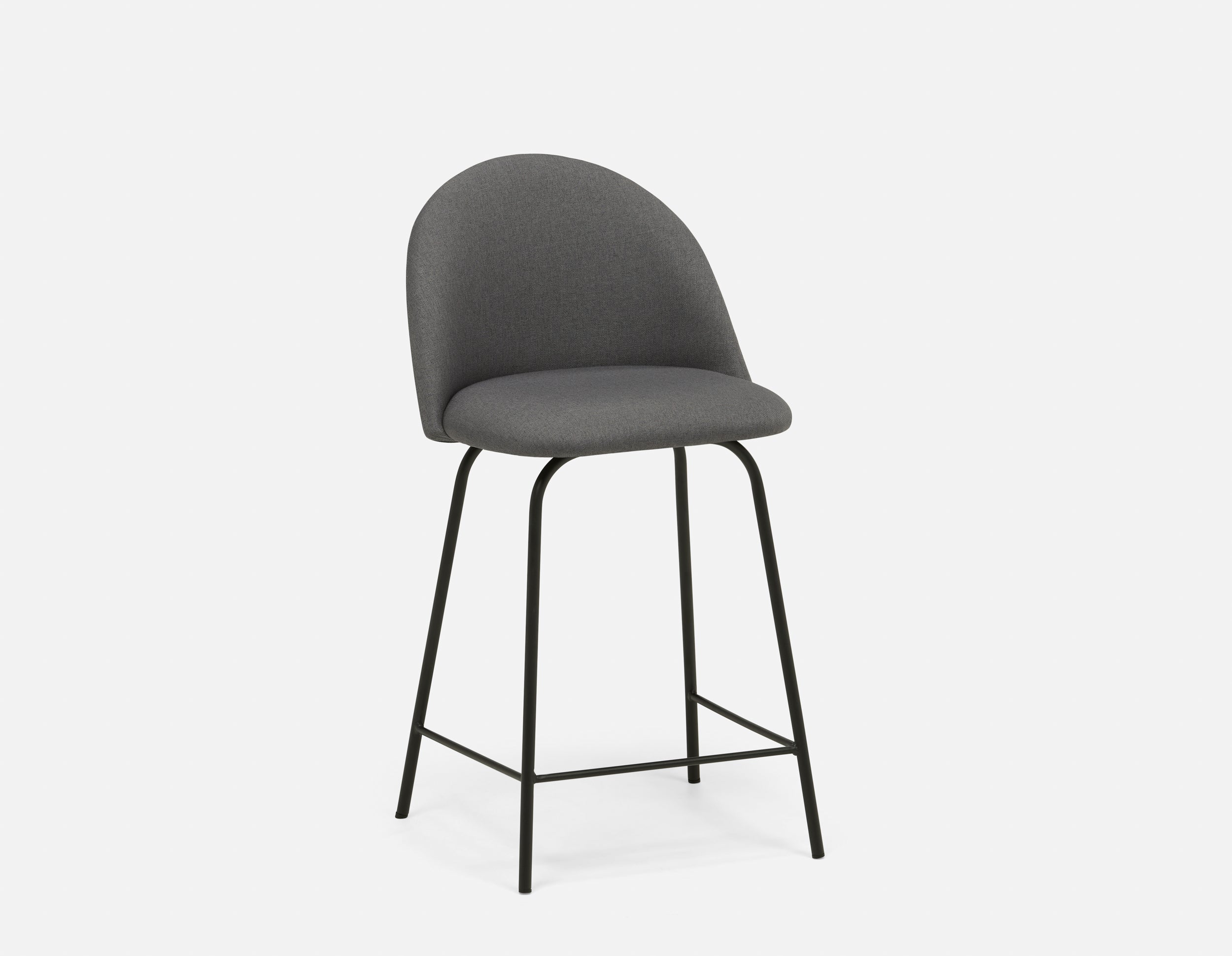 LAVAL - tabouret de comptoir moderne avec dossier 61 cm - Gris