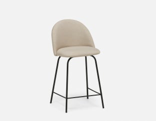 LAVAL - tabouret de comptoir moderne avec dossier 61 cm - Beige