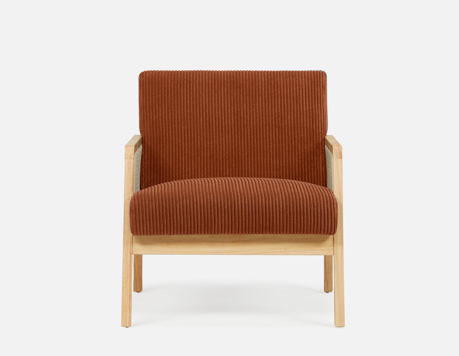 BECKETT fauteuil aux accents de velours côtelé et de rotin undefined