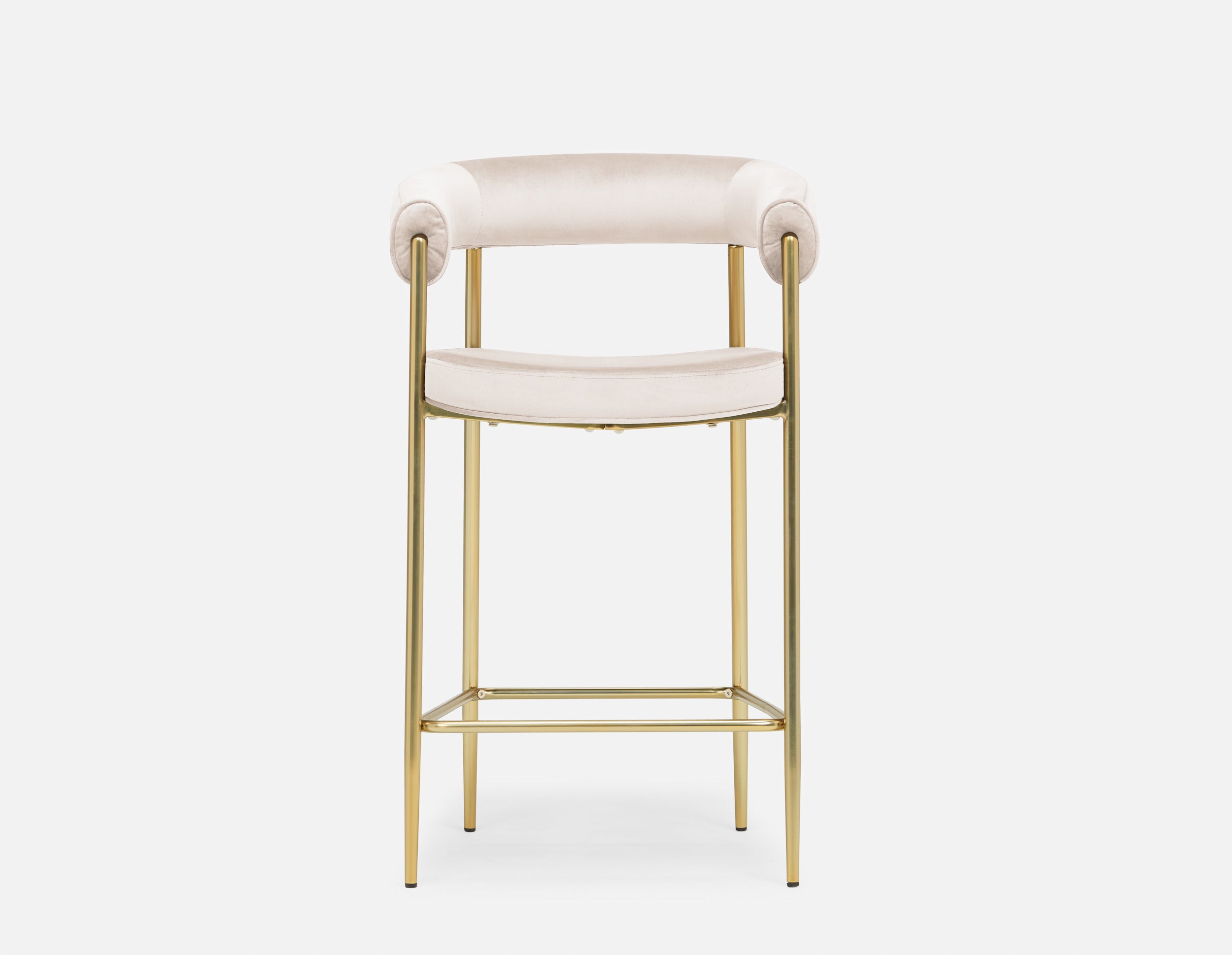TAURO velvet stool, gold plated frame, seat height 66cm undefined