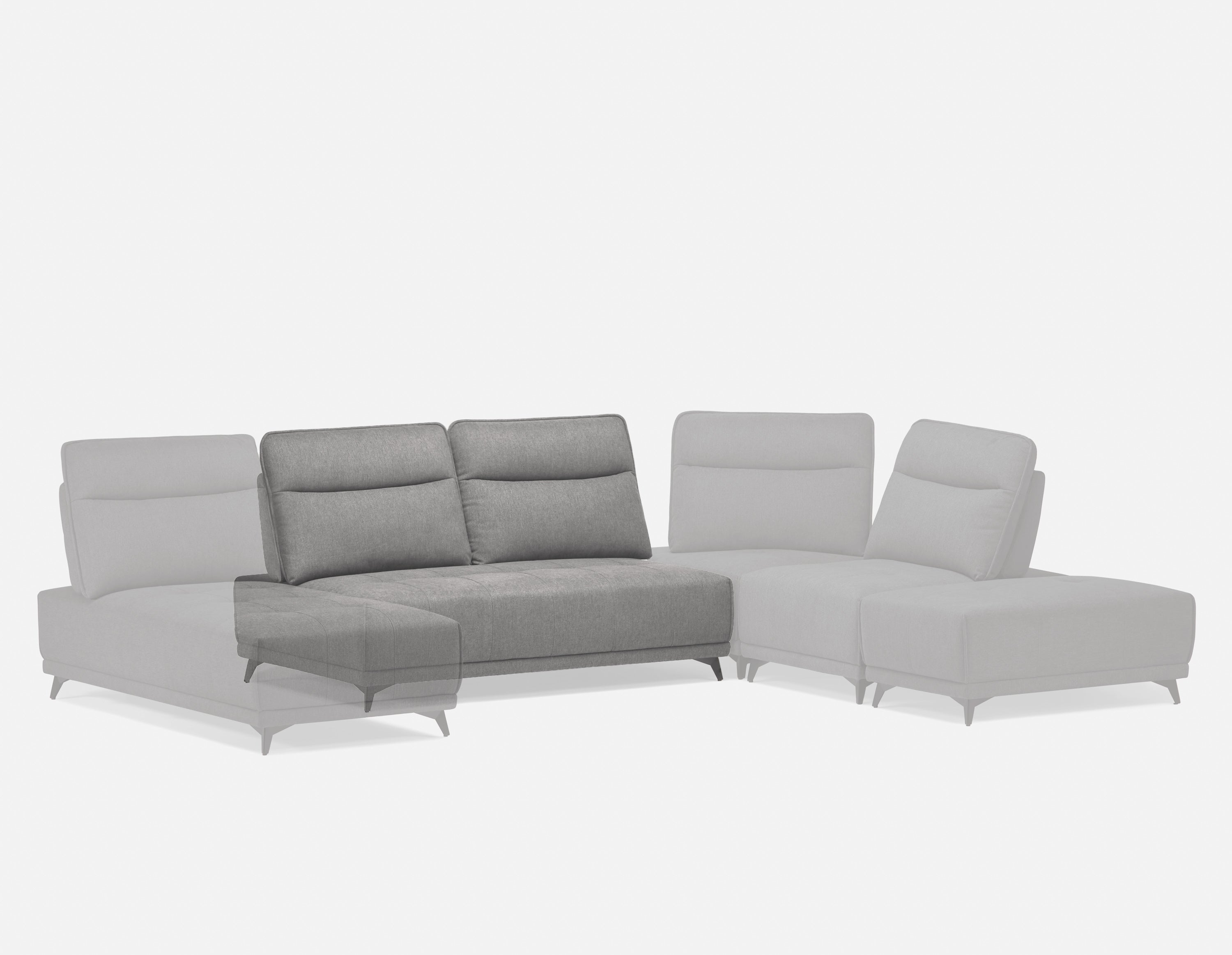 SIMON modern contemporary armless loveseat with adjustable backrest undefined