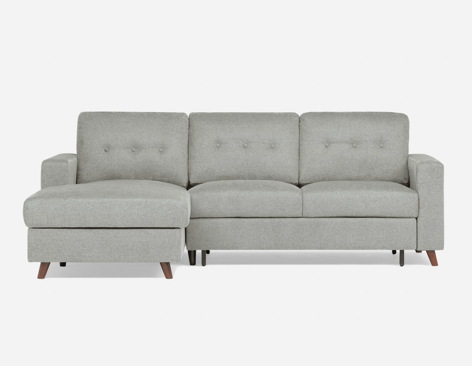 RENEE mid-century modern left-facing sectional sofa-bed with storage undefined