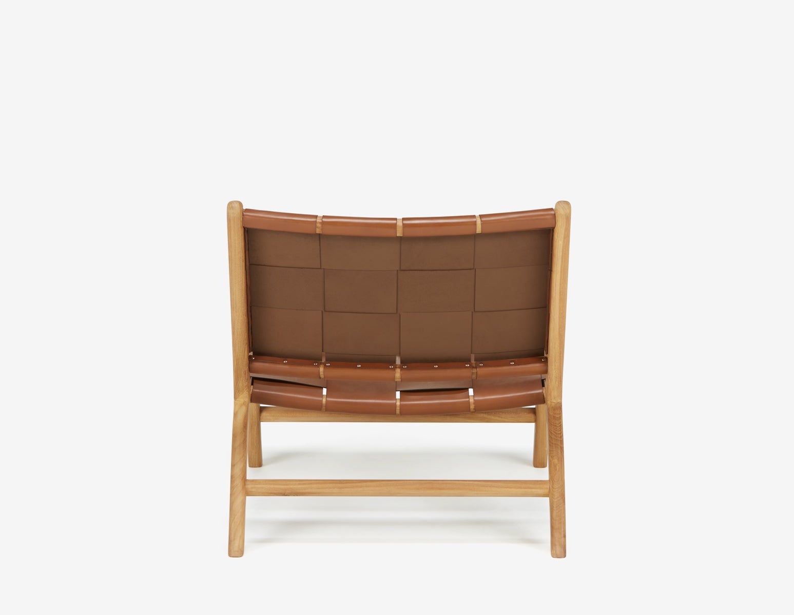 BENTA chaise d'appoint en teck et cuir tressé undefined