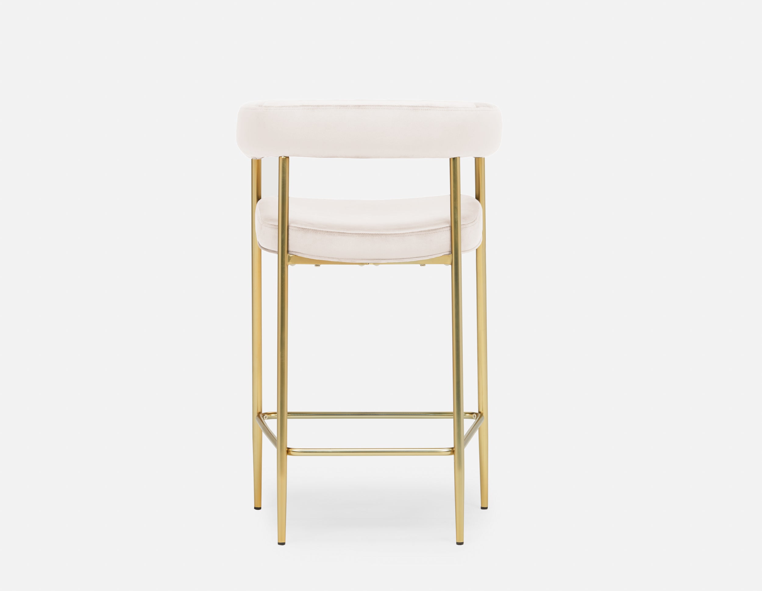 TAURO velvet stool, gold plated frame, seat height 66cm undefined
