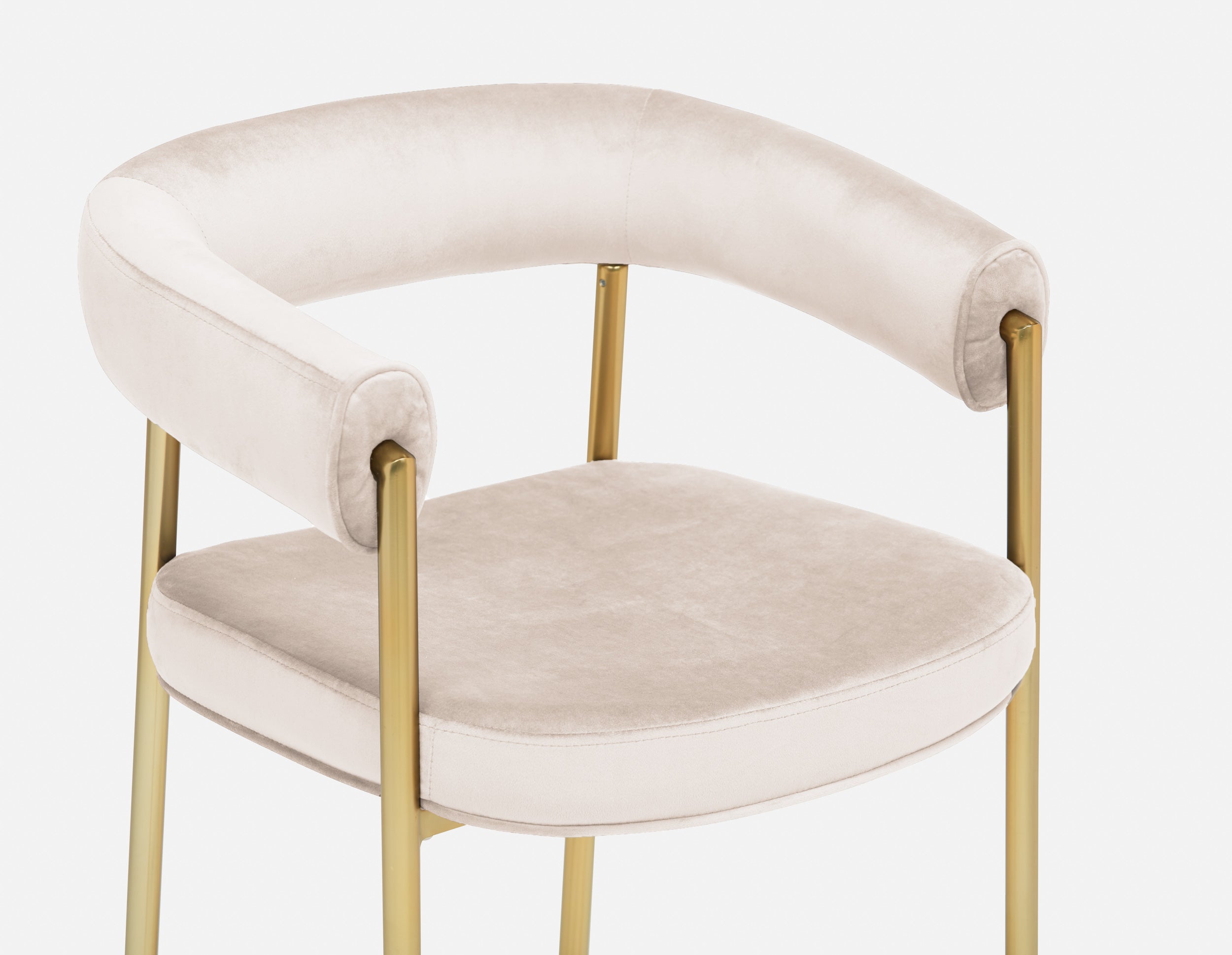 TAURO velvet stool, gold plated frame, seat height 66cm undefined