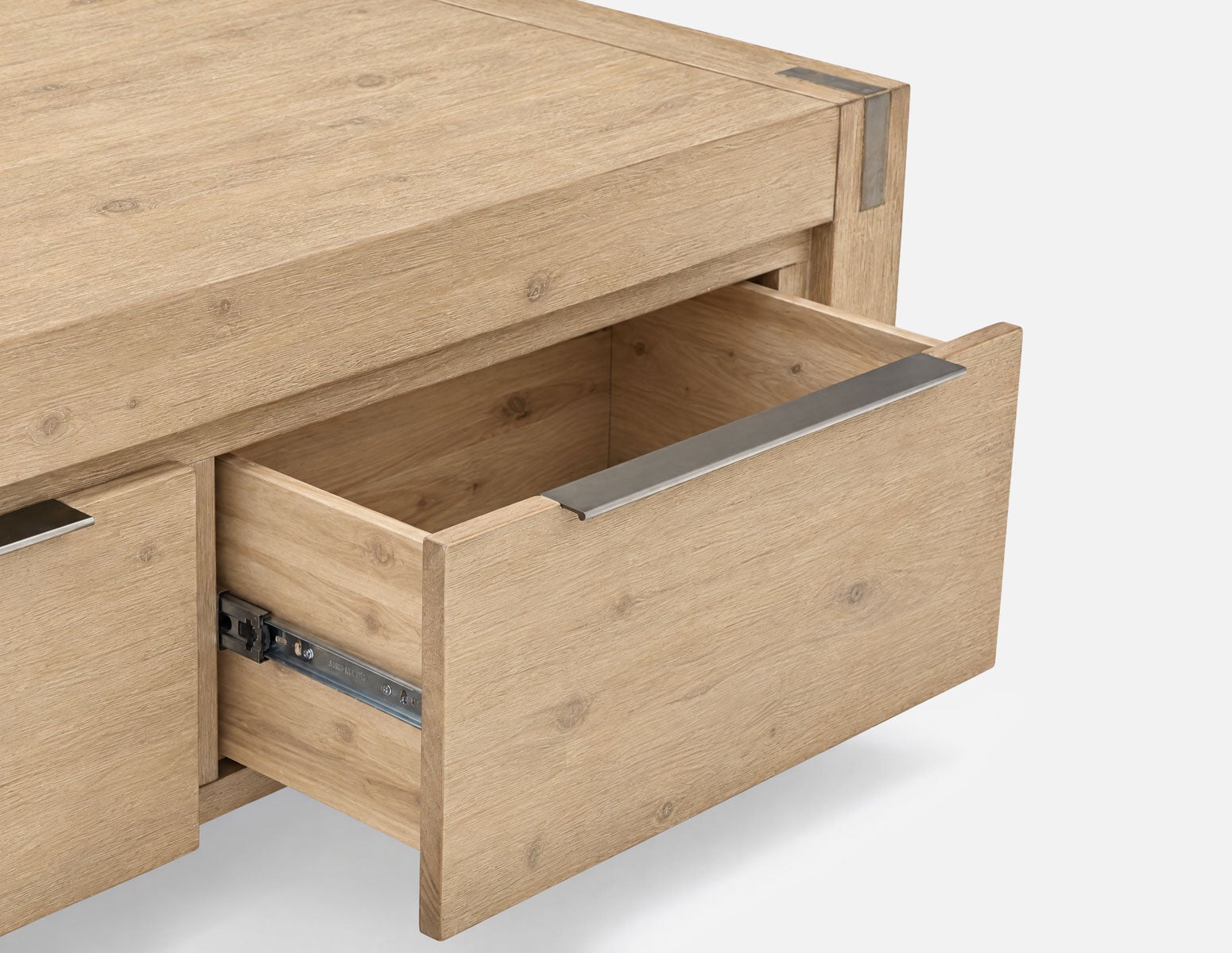 BREMEN table basse en bois d'acacia avec tiroirs campagnard moderne undefined