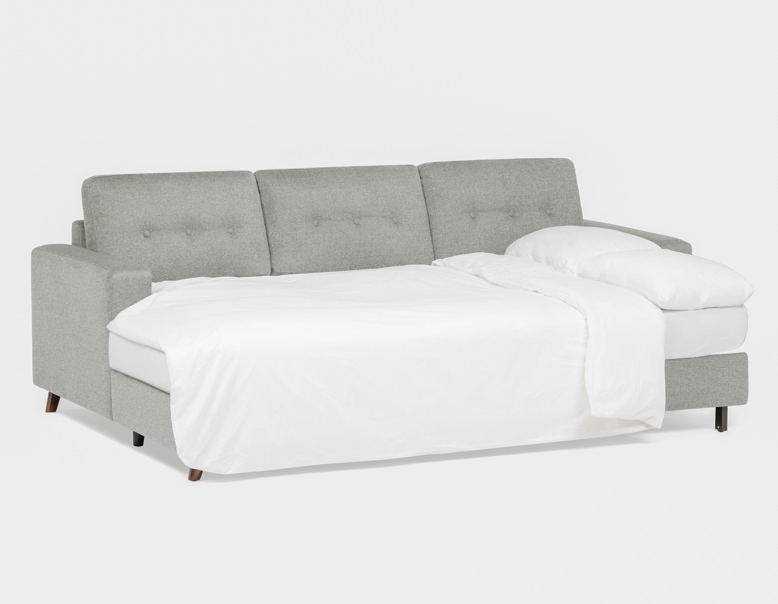 RENEE mid-century modern left-facing sectional sofa-bed with storage undefined