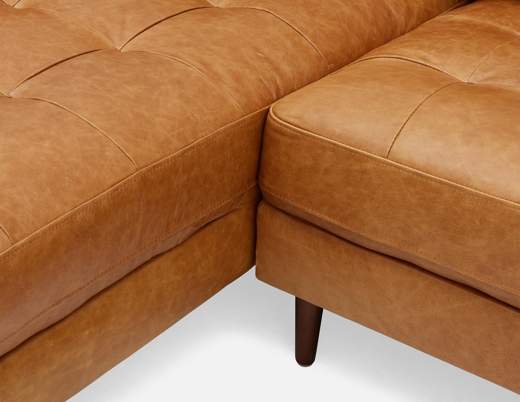 KINSEY canapé d'angle 100 % cuir, côté gauche moderne du milieu du siècle undefined