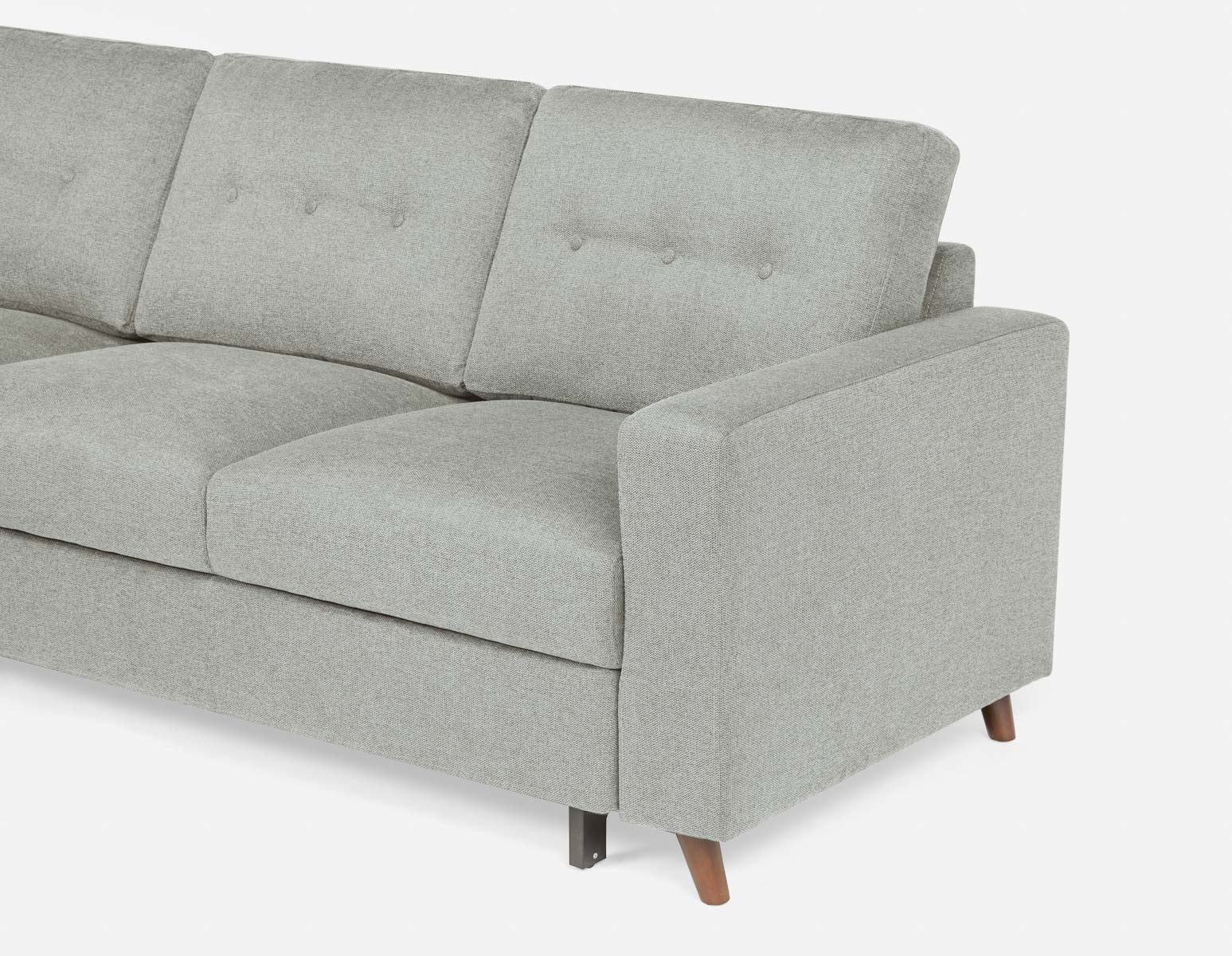 RENEE mid-century modern left-facing sectional sofa-bed with storage undefined