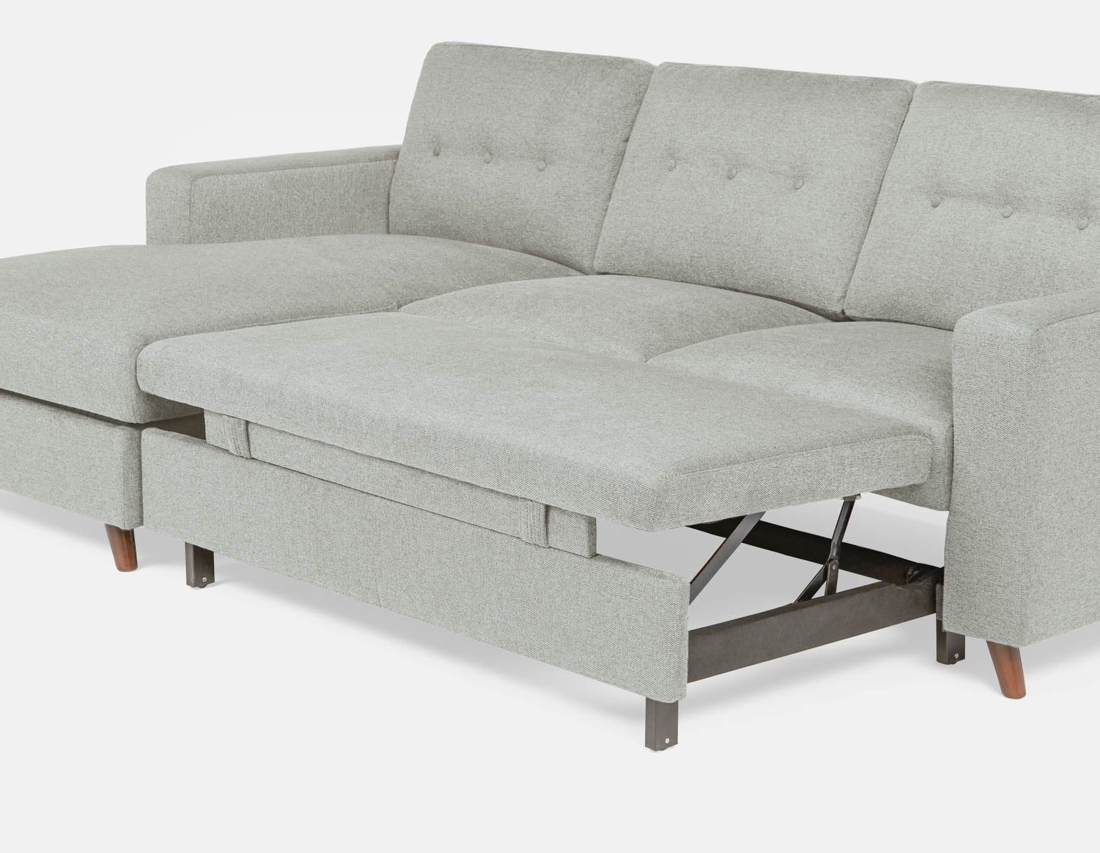 RENEE mid-century modern left-facing sectional sofa-bed with storage undefined