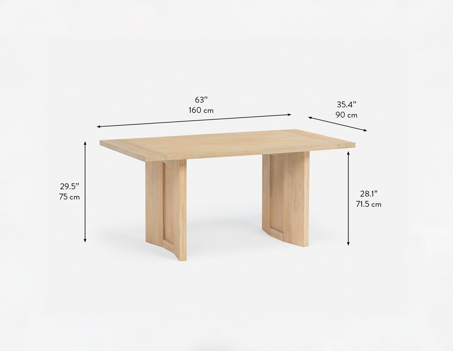 GILLIS modern farmhouse acacia wood dining table 160 cm undefined