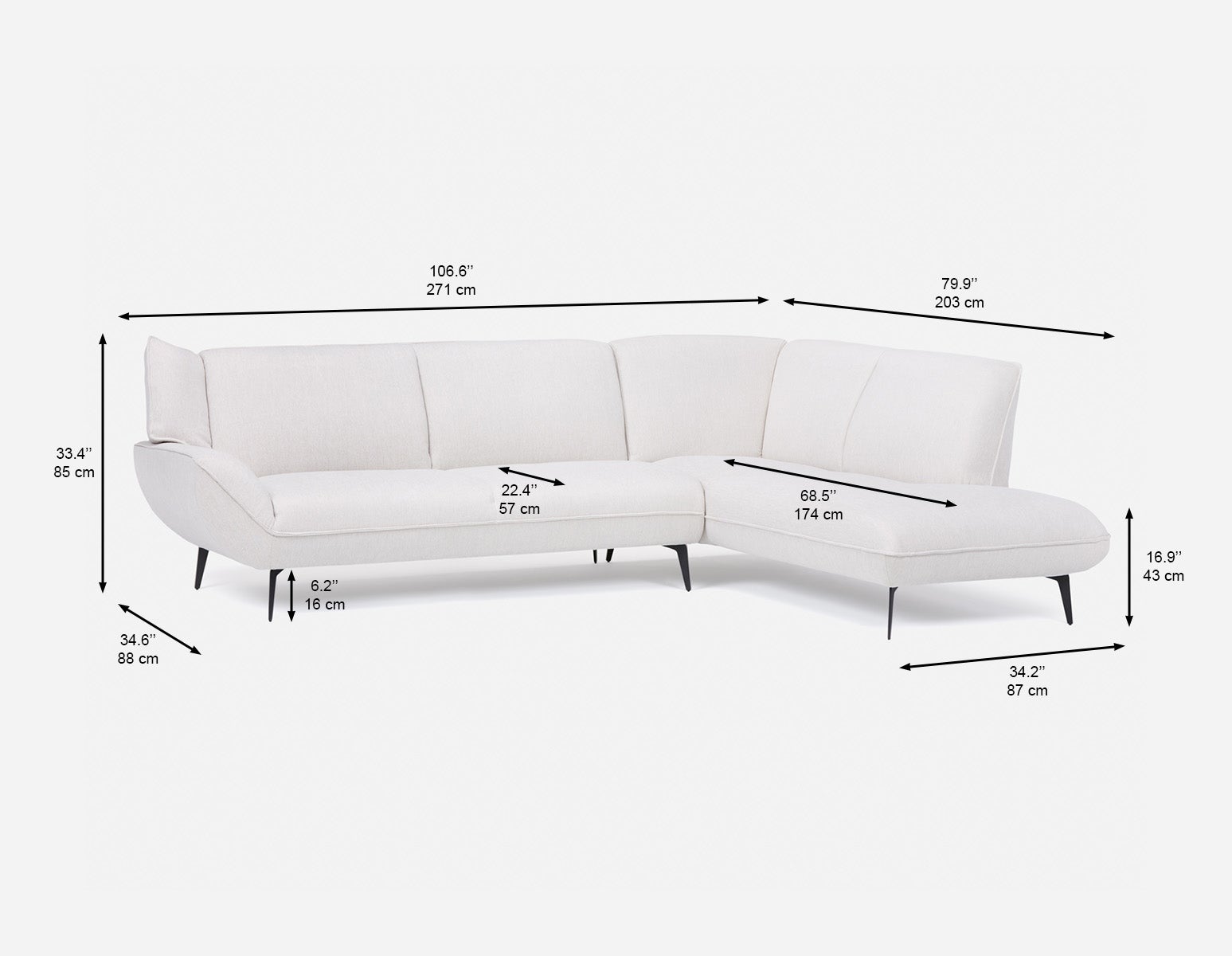 MARJORIE modern contemporary sectional-sofa undefined