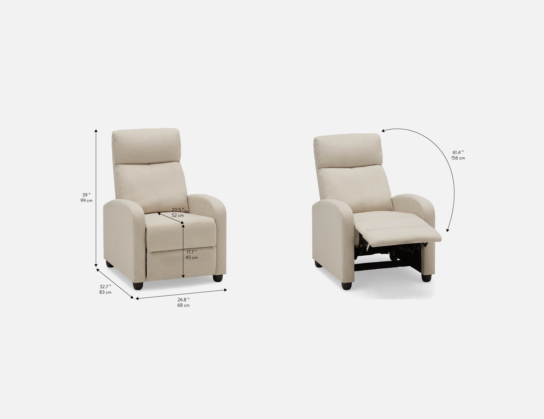 BIXX contemporary reclining armchair undefined