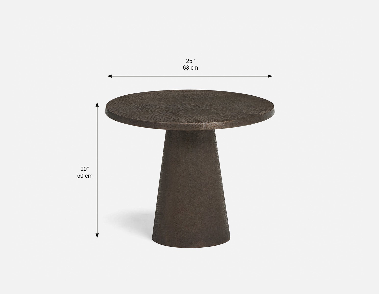KERALA handcrafted aluminum end table 63 cm undefined