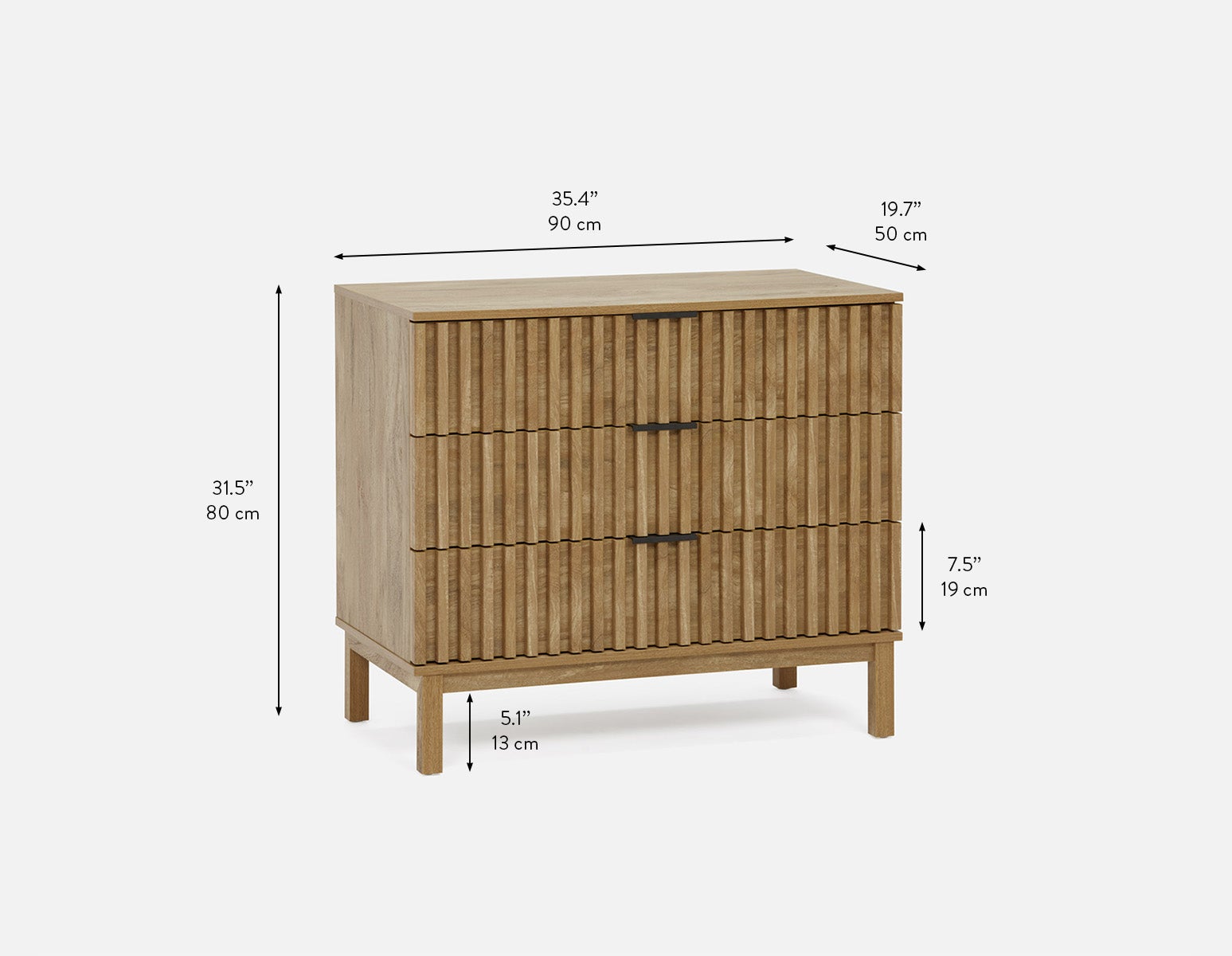 RIONA commode à 3 tiroirs style japandi undefined