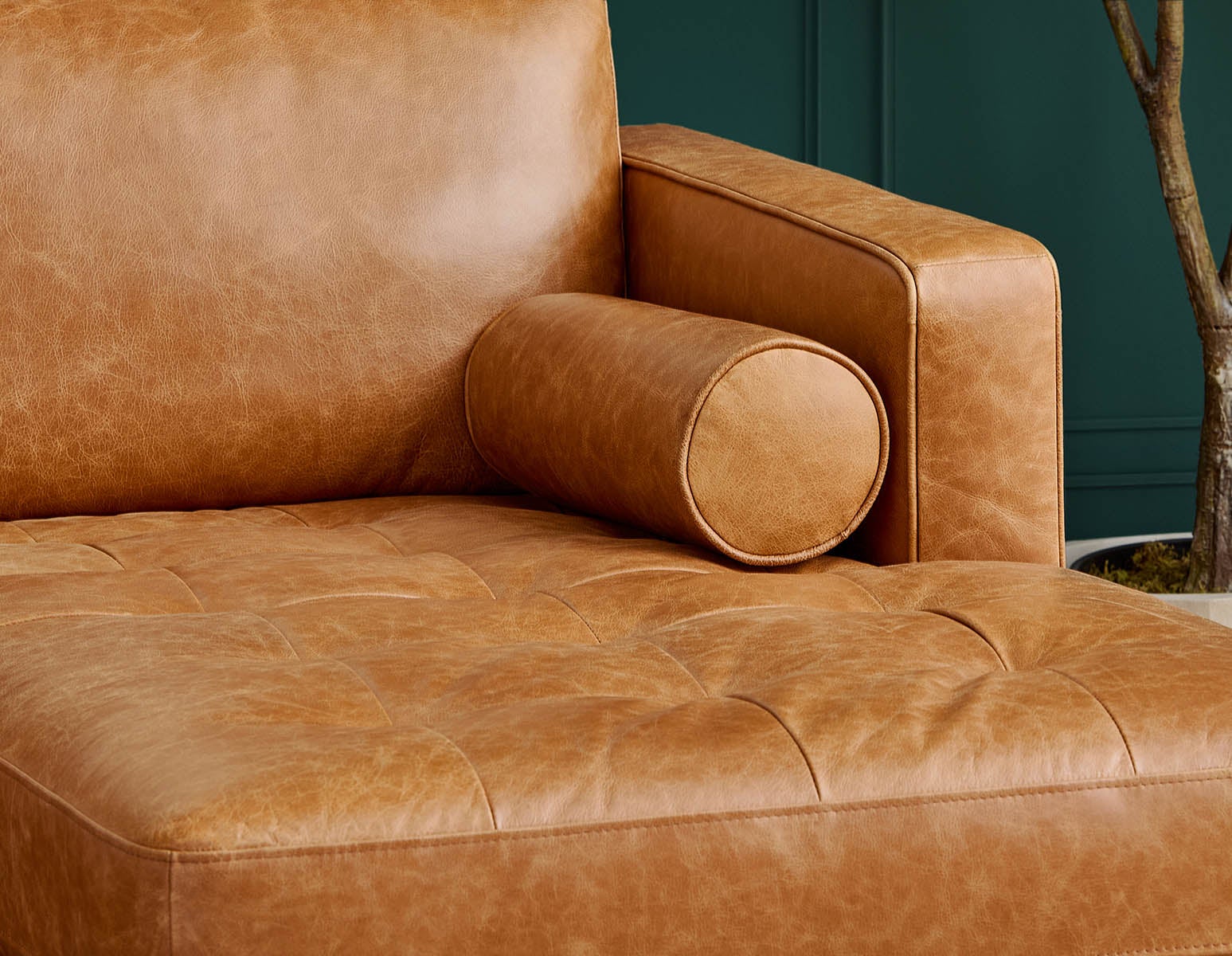 KINSEY canapé d'angle 100 % cuir, côté droit moderne du milieu du siècle undefined